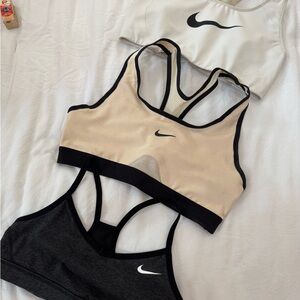 Nike Women's Sports Bra Trio - Black, Tan, White